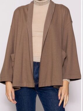Melloday Shawl Collar Double Knit Women's Jacket Size M - Taupe NWT